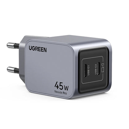 Netwerklader UGREEN X707 Nexode Pro, 45W, 3A, 2 x USB-C, Grijs 