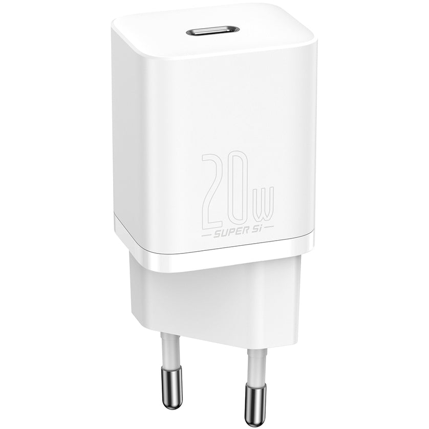 Network Charger Baseus Super Si, 20W, 3A, 1 x USB-C, White CCSUP-B02