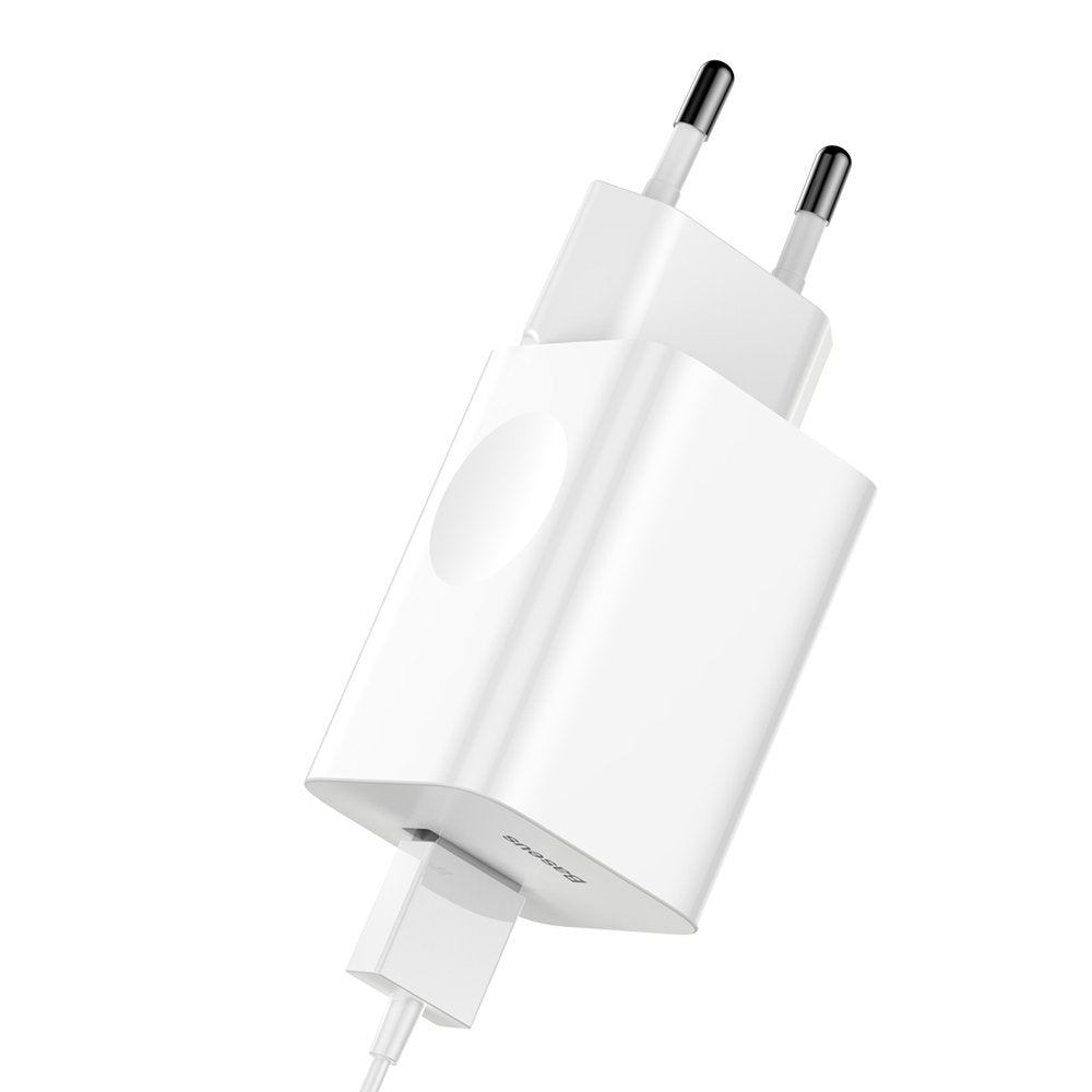 Baseus Netwerkoplader, 24W, 3A, 1 x USB-A, Wit CCALL-BX02