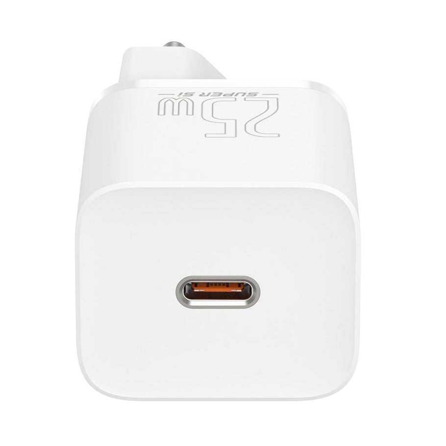 Baseus Super Si netwerkoplader, 25W, 3A, 1 x USB-C, Wit CCSP020102