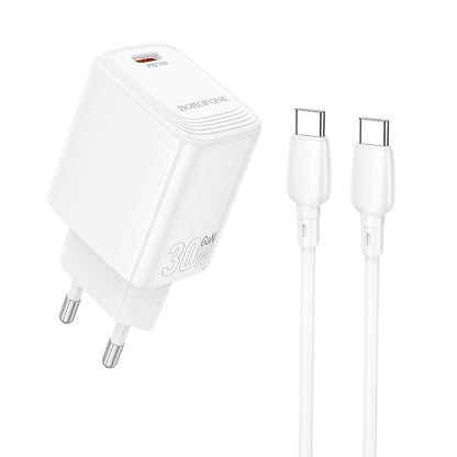Netwerkoplader met USB-C Kabel Borofone BN28 Fuente, 30W, 3A, 1 x USB-C, Wit