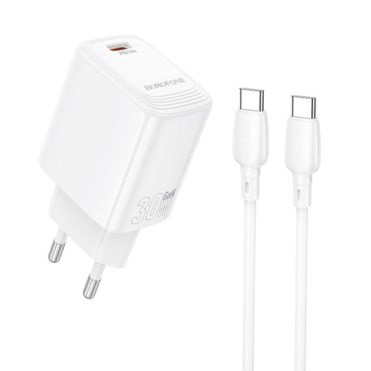 Netwerkoplader met USB-C Kabel Borofone BN28 Fuente, 30W, 3A, 1 x USB-C, Wit