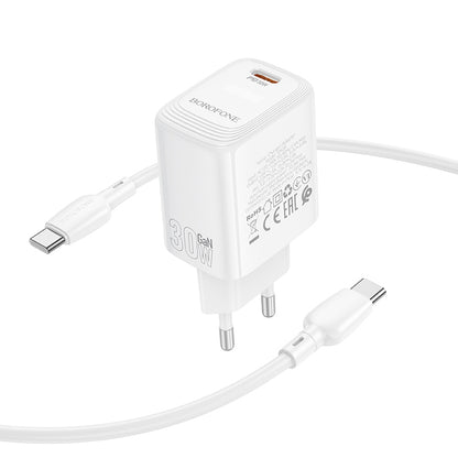 Netwerkoplader met USB-C Kabel Borofone BN28 Fuente, 30W, 3A, 1 x USB-C, Wit