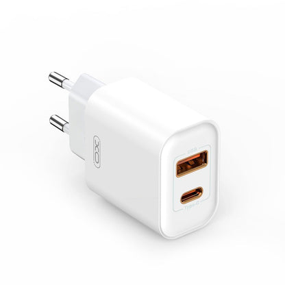 Netwerkoplader met USB-C kabel XO Design CE12, 20W, 3A, 1 x USB-A - 1 x USB-C, Wit