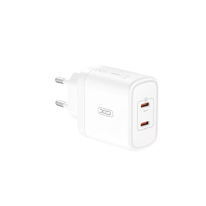 Netwerkoplader met USB-C kabel XO Design CE08, 50W, 3A, 2 x USB-C, Wit