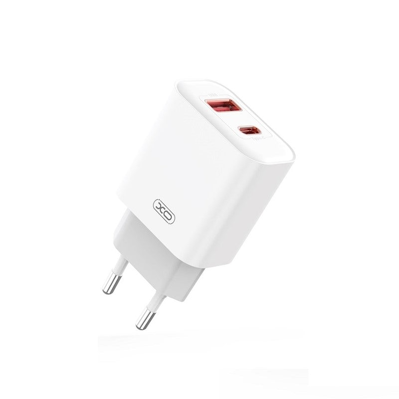 Netwerkoplader met USB-C kabel XO Design CE12, 20W, 3A, 1 x USB-A - 1 x USB-C, Wit