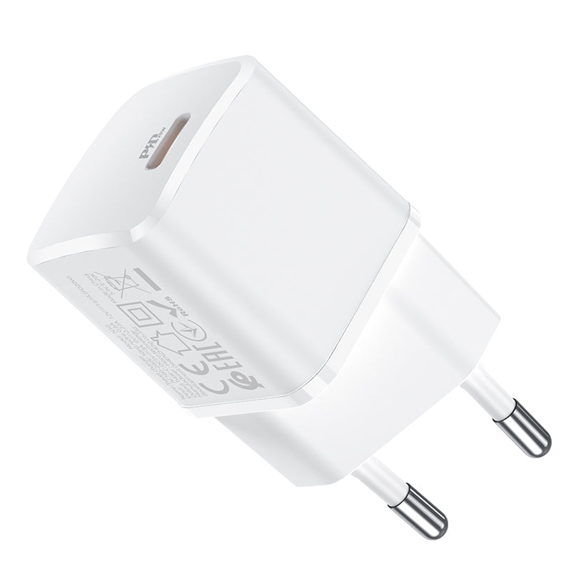 HOCO N10 Wall Charger, 20W, 3A, 1 x USB-C, White 