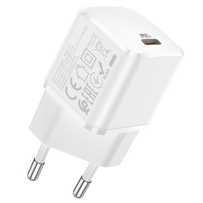 HOCO N10 Wall Charger, 20W, 3A, 1 x USB-C, White 