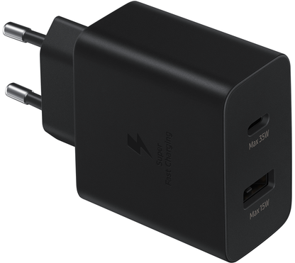 Samsung Netwerkoplader, 35W, 3A, 1 x USB-A - 1 x USB-C, Zwart EP-TA220NBEGEU