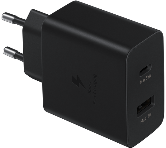 Samsung Network Charger, 35W, 3A, 1 x USB-A - 1 x USB-C, Black EP-TA220NBEGEU