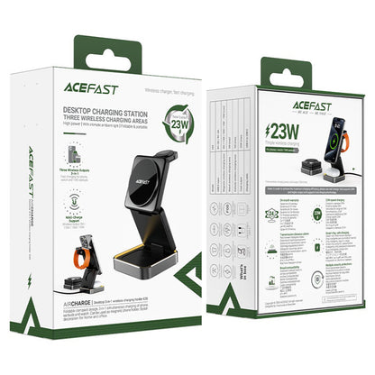 Draadloze Netwerkoplader Acefast E21 3in1, 23W, 1.67A, Gri