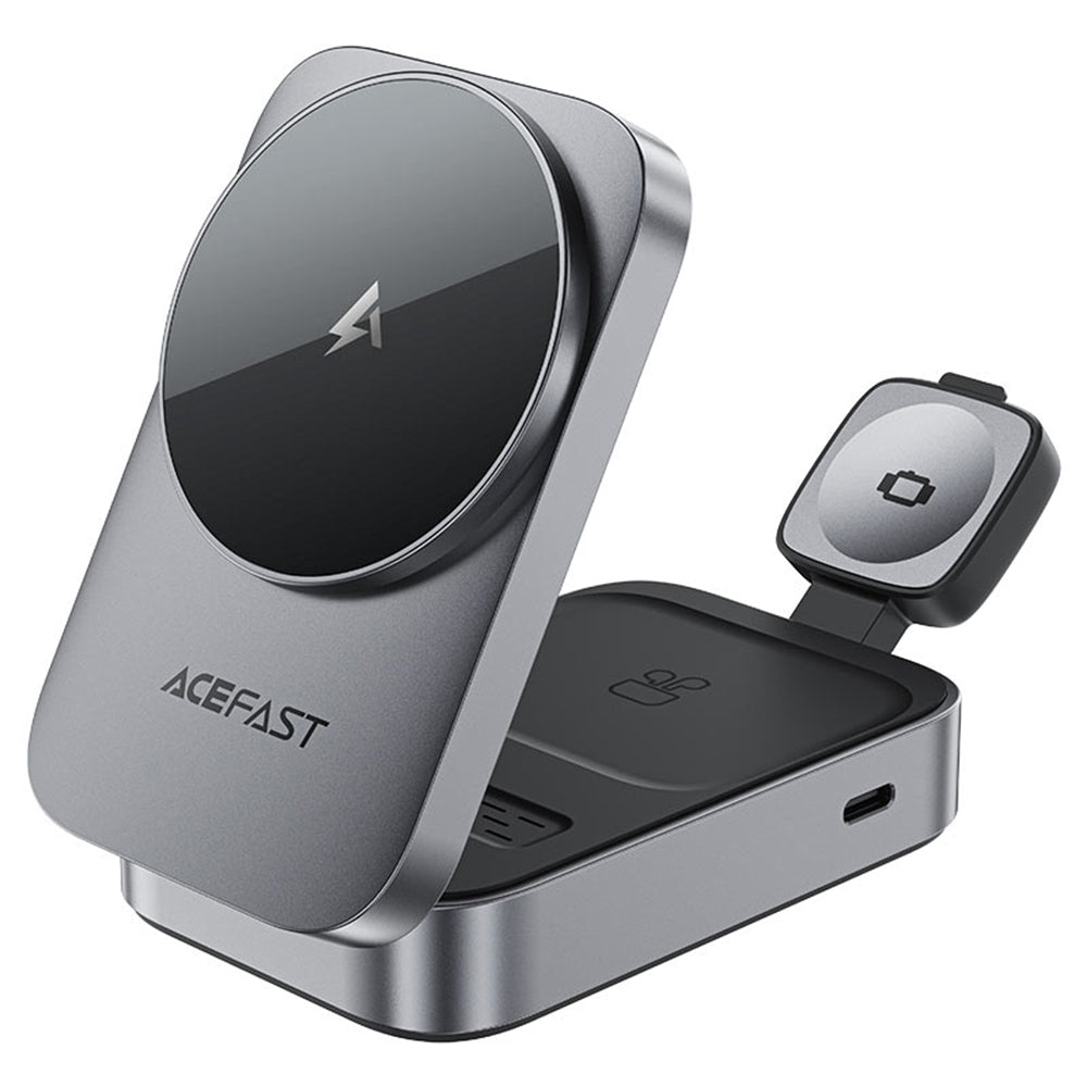 Draadloze Netwerkoplader Acefast E22 3in1, 22.5W, 1.67A, Gri