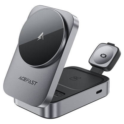 Draadloze Netwerkoplader Acefast E22 3in1, 22.5W, 1.67A, Gri