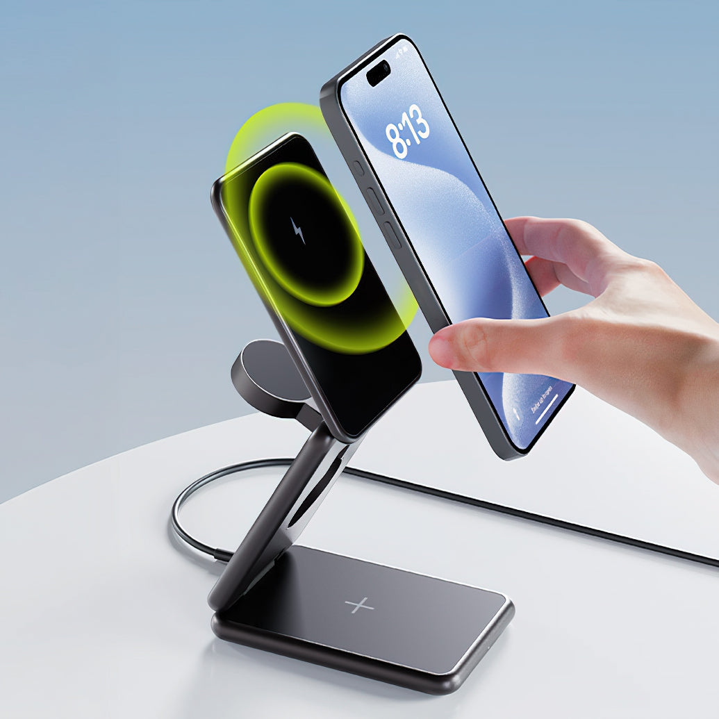 Draadloze Netwerkoplader Allity. AWC-230-22WMS 3in1, 22.5W, 1.67A, Gri