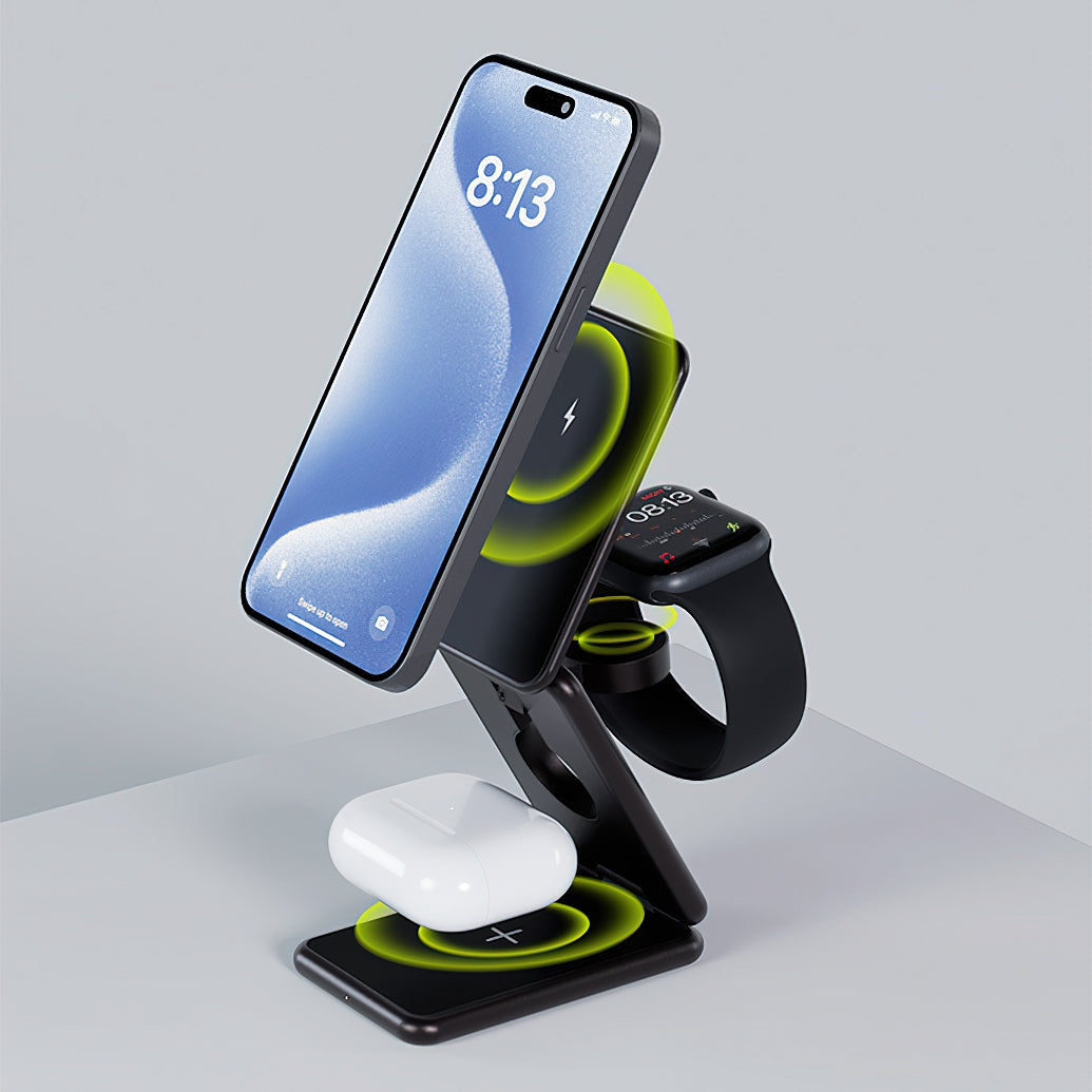 Draadloze Netwerkoplader Allity. AWC-230-22WMS 3in1, 22.5W, 1.67A, Gri