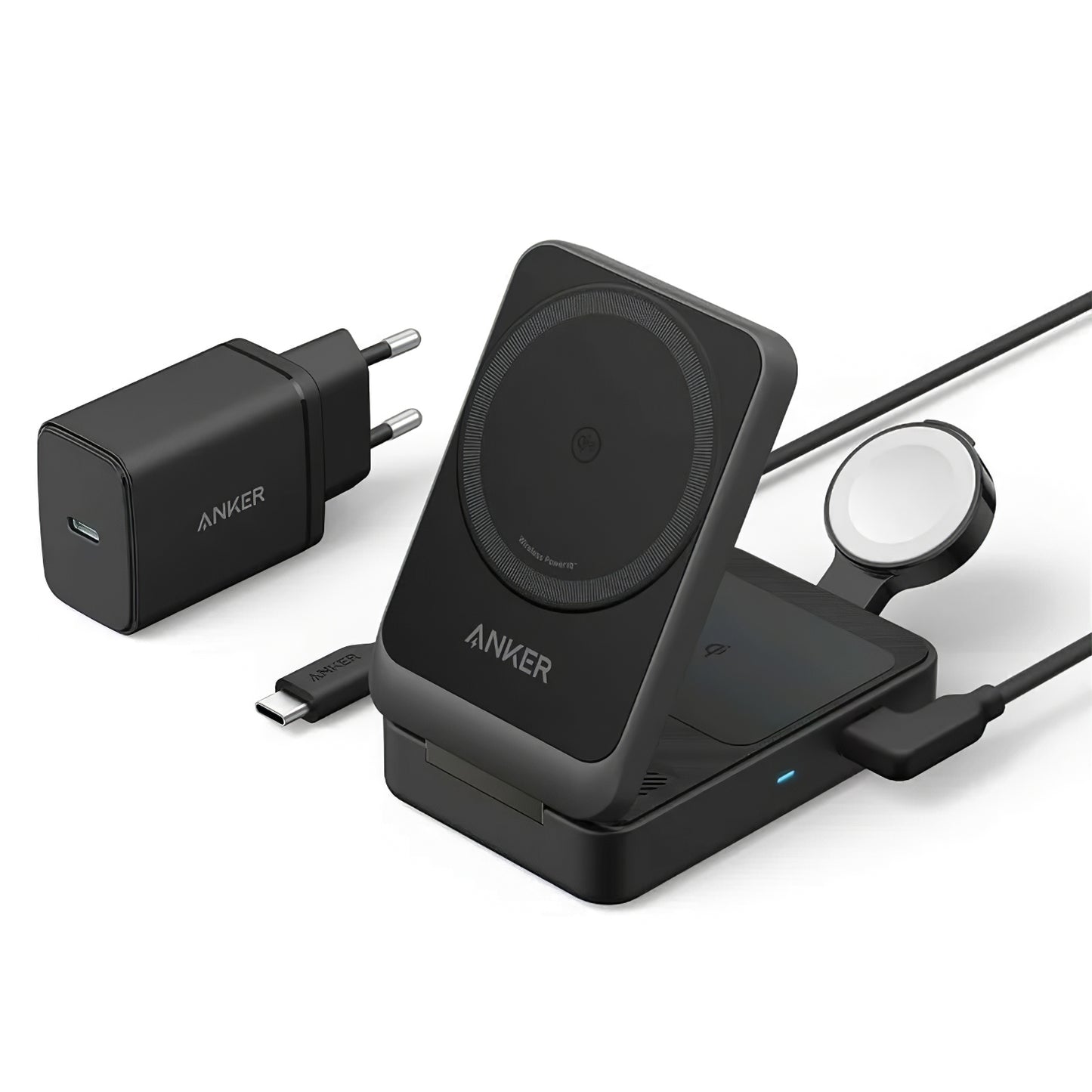 Anker MagGo 3in1 Draadloze Netwerkoplader, 15W, 1.67A, Zwart B2557311