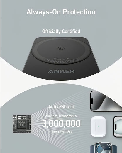 Anker MagGo 3in1 Draadloze Netwerkoplader, 15W, 1.67A, Zwart B2557311
