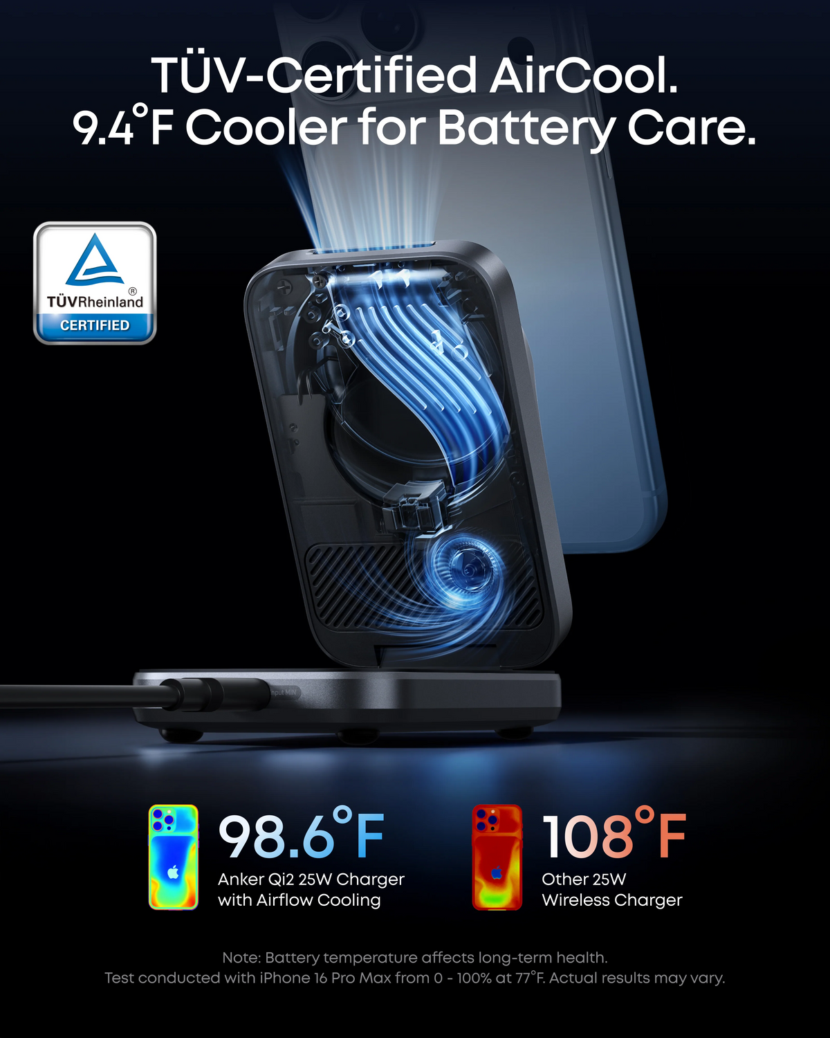 Anker Prime MagGo 3in1 Wireless Charger, 25W, Black A25N1