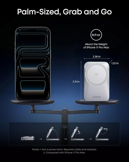 Draadloze Netlader Anker Prime MagGo 3in1, 25W, Wit B25N1G21