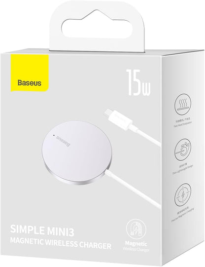 Baseus Simple Mini 3 Wireless Network Charger, 15W, 1.67A, Silver CCJJ040012