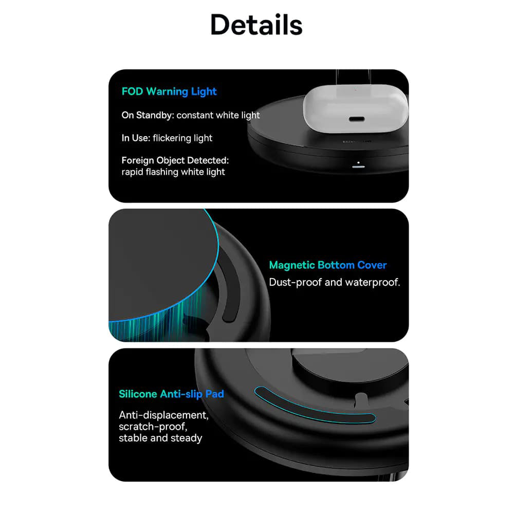 Draadloze Netwerkoplader Baseus Swan 3in1, 20W, 1.67A, P10221302113-Z1