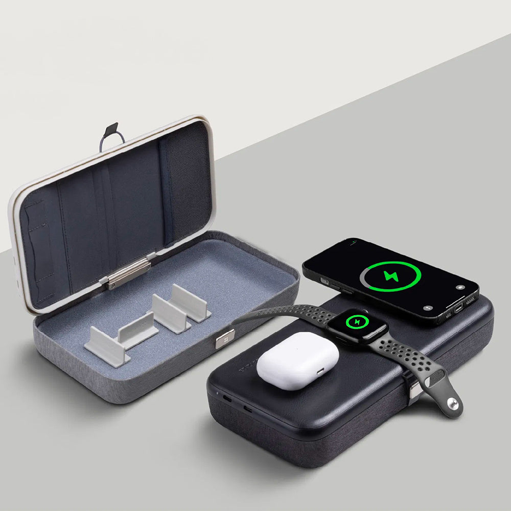 Draadloze Netwerkoplader Edizard PowerCube 3in1, 65W, 3.25A, 1 x USB-C, Gri