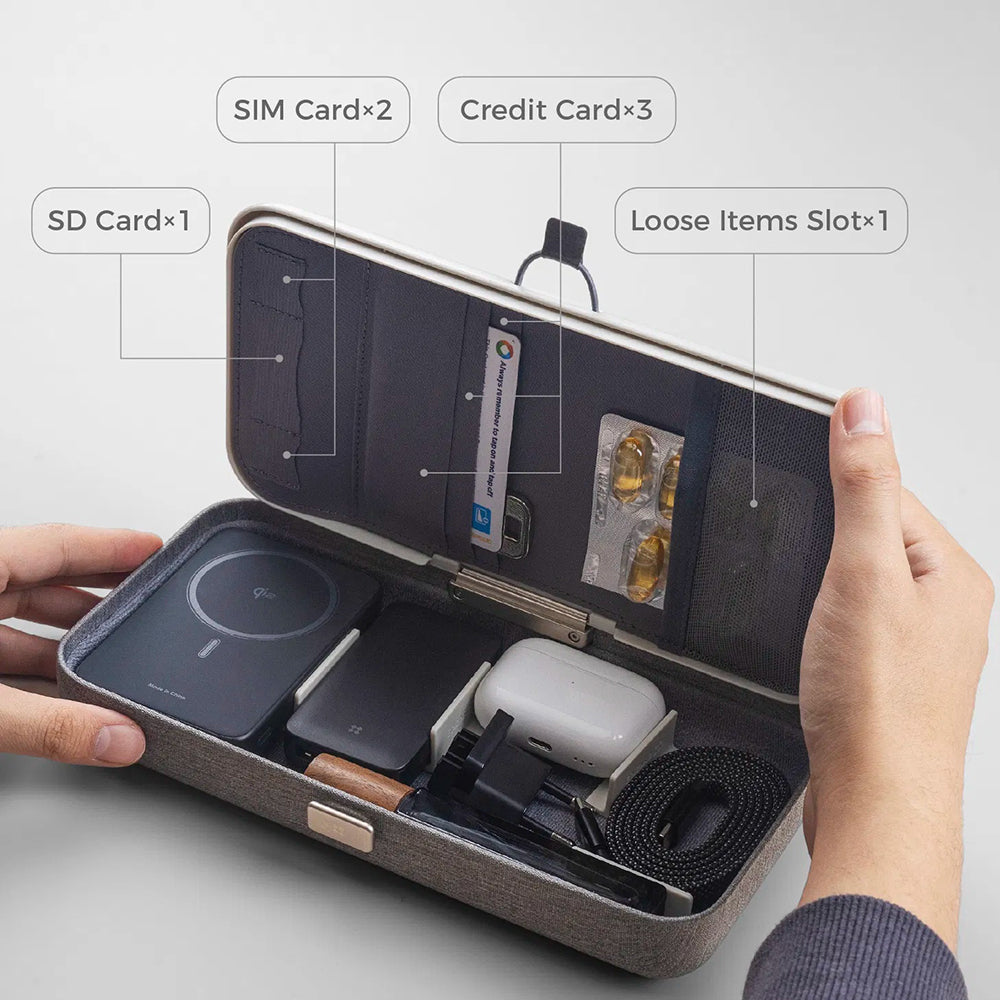 Draadloze Netwerkoplader Edizard PowerCube 3in1, 65W, 3.25A, 1 x USB-C, Gri