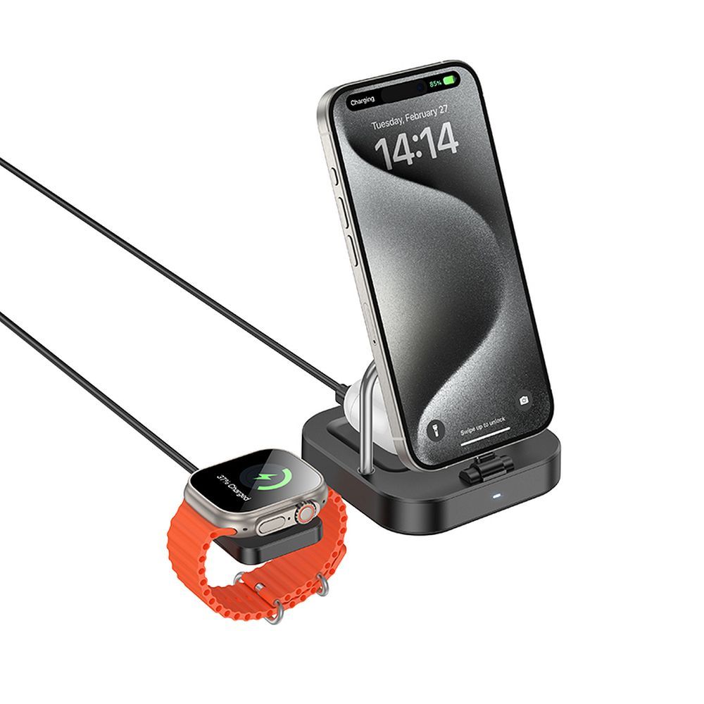 Draadloze Netwerkoplader HOCO CQ16A 3in1, 15W, 1.67A, Zwart