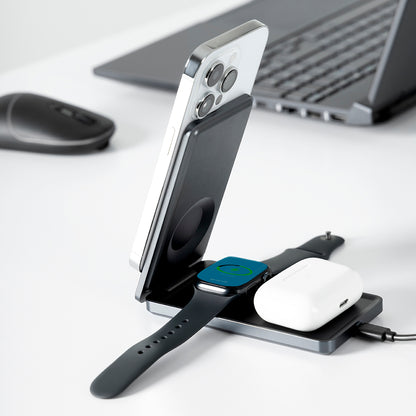 Draadloze Netwerkoplader Proove Metal Edge 3in1, 15W, 1.67A, Grijs WSME15010003