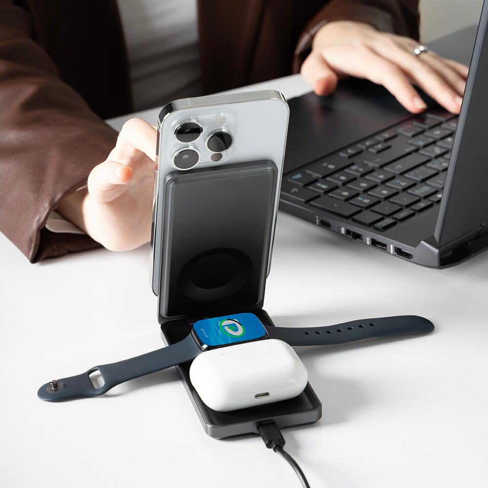 Draadloze Netwerkoplader Proove Metal Edge 3in1, 15W, 1.67A, Grijs WSME15010003