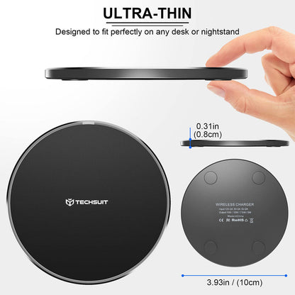 Draadloze Netwerkoplader Techsuit CHWR031 Premium, 15W, 1.67A, Wit