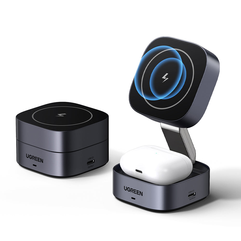 UGREEN W526 3in1 Draadloze Netwerkoplader, 20W, 1.67A, 1 x USB-C, Zwart