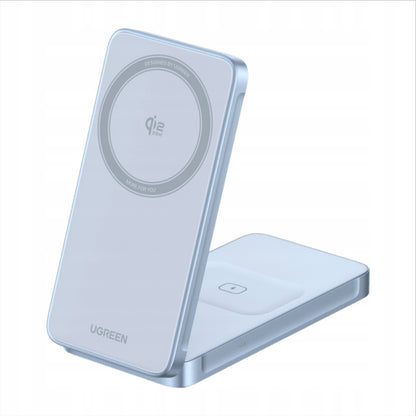 UGREEN MagFlow 2in1 Draadloze Netwerkoplader, 25W, Blauw