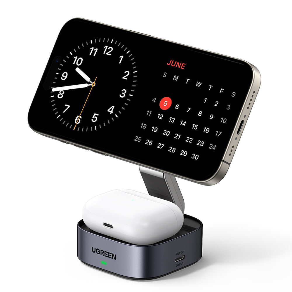 UGREEN W526 3in1 Draadloze Netwerkoplader, 20W, 1.67A, 1 x USB-C, Zwart