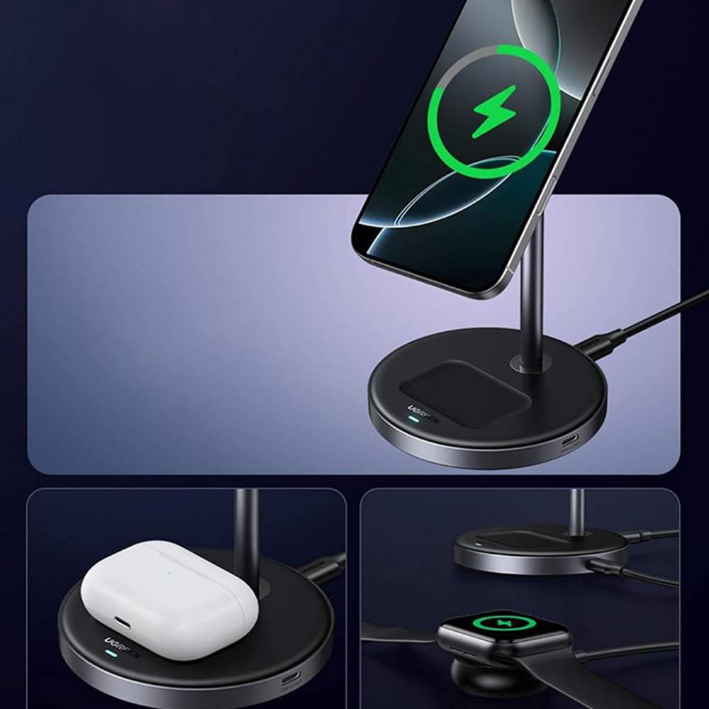 UGREEN W710 3in1 Draadloze Netwerkoplader, 20W, 1.67A, 1 x USB-C, Zwart