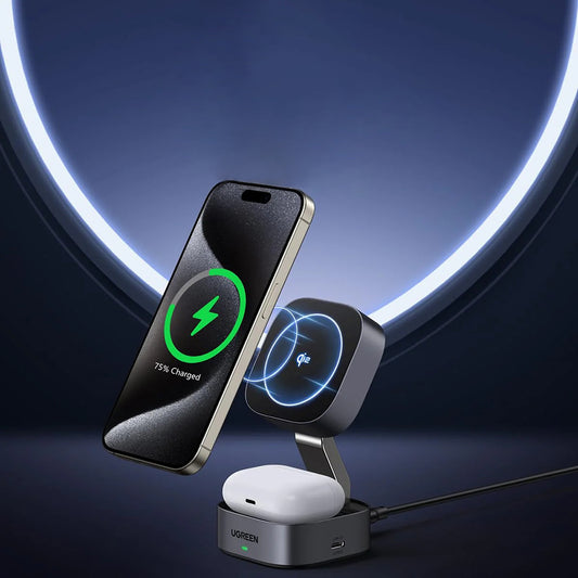 UGREEN W702 3in1 Draadloze Netwerkoplader, 20W, 1.67A, 1 x USB-C, Zwart