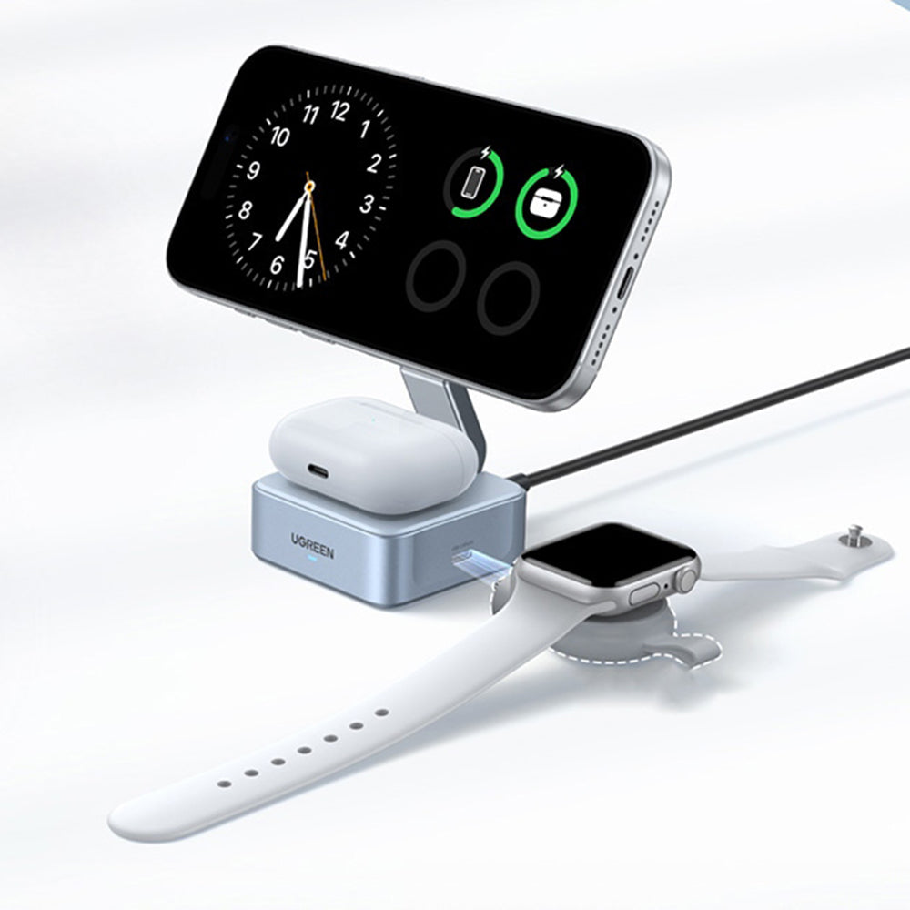 Draadloze Netwerkoplader UGREEN W752 2in1, 35W, 3A, 1 x USB-C, Blauw