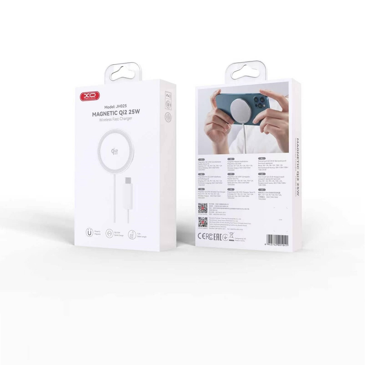 Draadloze netlader XO Design JH025, 25W, 1.67A, Wit