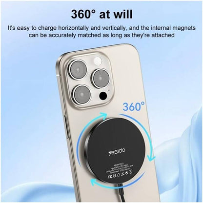 Draadloze Netwerkoplader Yesido DS21, 15W, 1.67A, Zwart