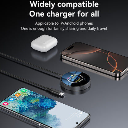 Draadloze Netwerkoplader Yesido DS28 Display, 15W, 1.67A, Zwart