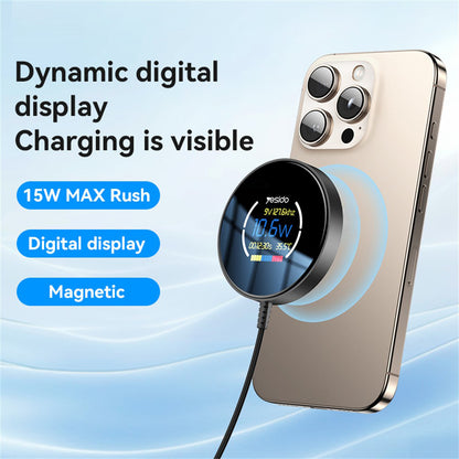 Draadloze Netwerkoplader Yesido DS28 Display, 15W, 1.67A, Zwart