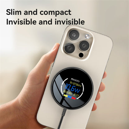 Draadloze Netwerkoplader Yesido DS28 Display, 15W, 1.67A, Zwart