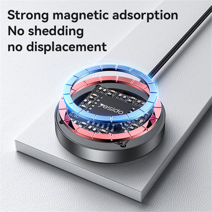 Draadloze Netwerkoplader Yesido DS28 Display, 15W, 1.67A, Zwart