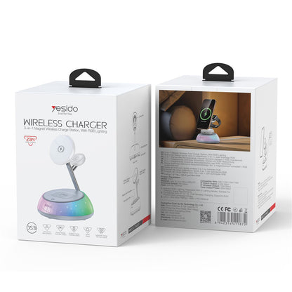 Draadloze Netwerkoplader Yesido DS31 3in1, 15W, 1.67A, Wit