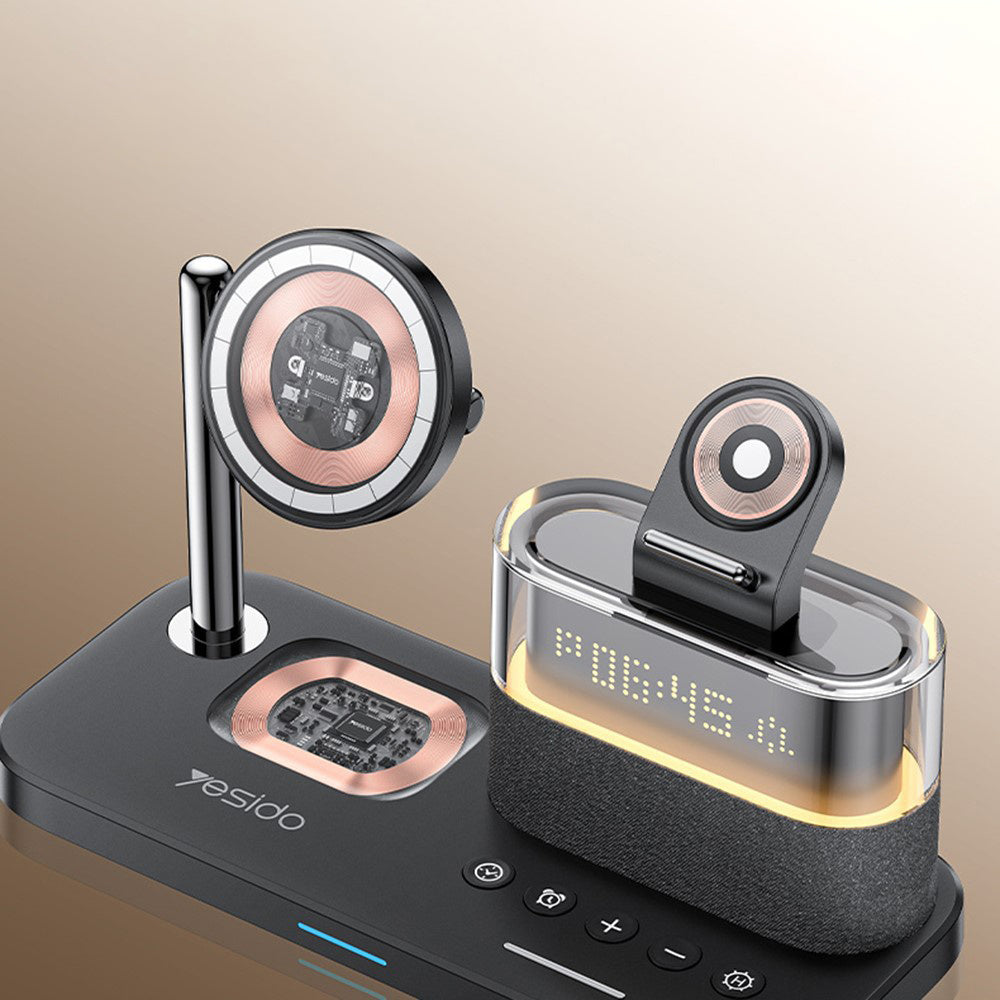 Draadloze Netwerkoplader Yesido DS37 Display 3in1, 25W, 1.67A, Zwart