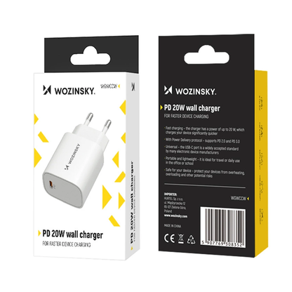 Netlader WZK WGWCCW, 20W, 3A, 1 x USB-C, Wit