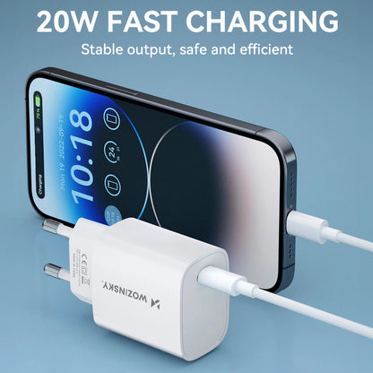 Netlader WZK WGWCCW, 20W, 3A, 1 x USB-C, Wit