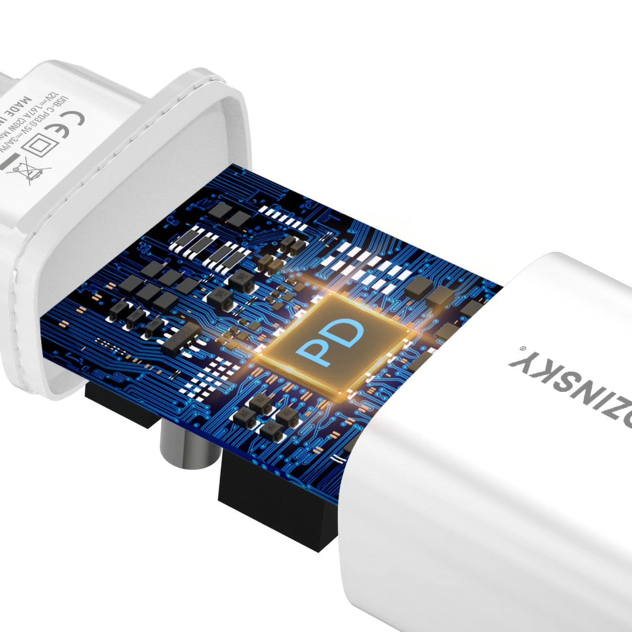 Netlader WZK WGWCCW, 20W, 3A, 1 x USB-C, Wit