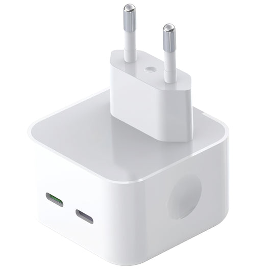 XO Design L102 Power Adapter, 35W, 3A, 2 x USB-C, White