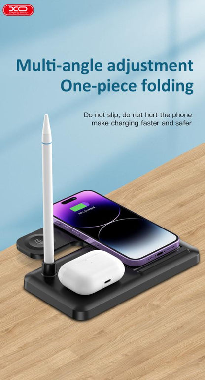 Draadloze Netwerkoplader XO Design WX033 4in1, 15W, 1.67A, Zwart